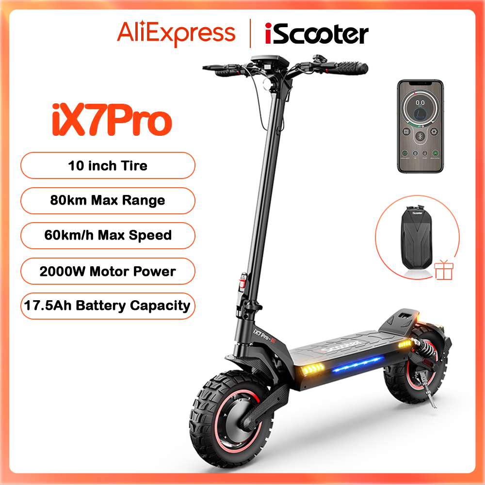 iScooter Ix7pro-patinete eléctrico de doble conducción, todoterreno con aplicación