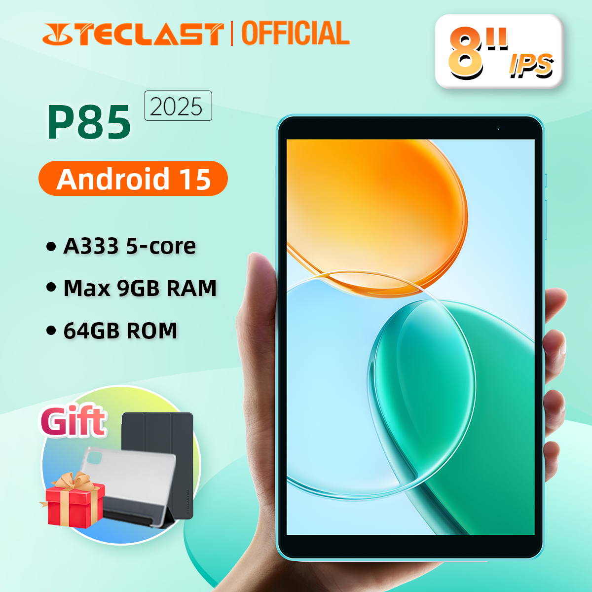Teclast P85 con Android 15, 8 pulgadas, 64GB de ROM, Wi-Fi 6 y 5000mAh