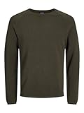 Jack & Jones Jjehill Knit Crew Neck Noos, Suéter Hombre, Olive Night Detail Melange