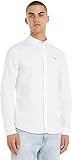 Tommy Jeans Tjm Slim Stretch Oxford Shirt Camisa de manga larga, Blanca