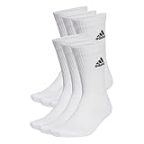 adidas Unisex adulto Cushioned Sportswear Crew Socks 6 Pairs, White / Black, 6.5-8