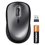 Trust Ratón Inalámbrico Silencioso con Batería, para Diestros y Zurdos, 800-1600 PPP, 83%