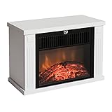 Homcom Chimenea Eléctrica Portátil Estufa Calefactor Termostato Ajustable 600/1200W Llama Decorativa