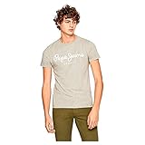 Pepe Jeans Original Stretch Camiseta para Hombre Slim Fit Manga Corta Gris