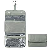 Neceser  de Viaje  con 4 Compartimentos, Tamaño Compacto Plegable, Impermeables con Gancho