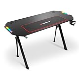 Drift Gaming – Mesa Gaming con Tablero de Fibra de Carbono, Laterales RGB reactivos al Sonido