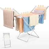 JUPPLIES Tendedero Eléctrico Plegable de Pie | Calefactor, 20 Tubos Calefactables | Secado Rápido |