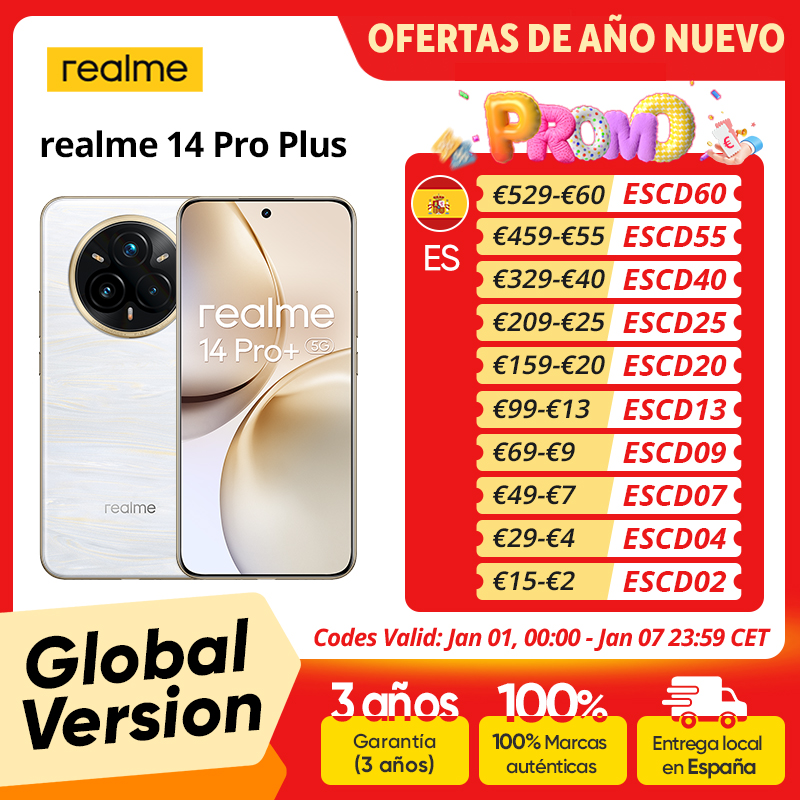 Realme 14 Pro Plus 5G con Cámara Sony 3X Periscopio OIS
