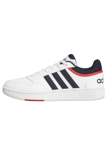 adidas Hoops 3.0 Low Classic Vintage Shoes, Zapatos Hombre, Cloud White Legend Ink Vivid Red