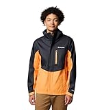 Columbia Pouring Adventure 3 Jacket, Chaqueta impermeable para la lluvia Hombre, Negro/Koi