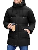 Xnova Abrigo Largo de Invierno para Hombre, Chaqueta Acolchada con Capucha Térmica