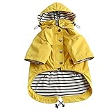 MOREZI Chubasquero para Perros con Cremallera y Botones Reflectantes, Resistente al Viento