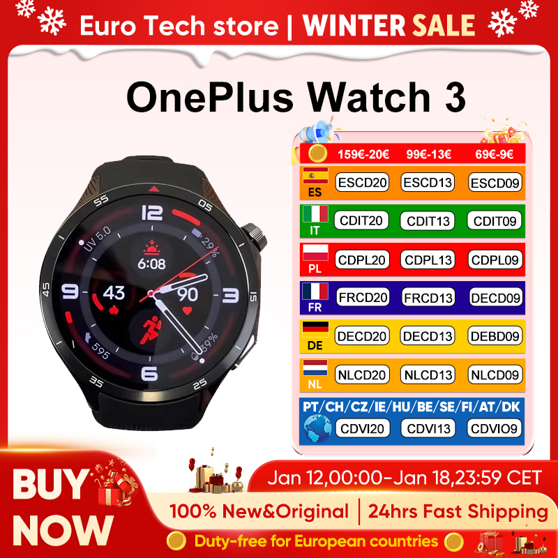 OnePlus Watch 3 con Pantalla LTPO AMOLED de 1,5", 5 días de batería, Control de salud, GPS