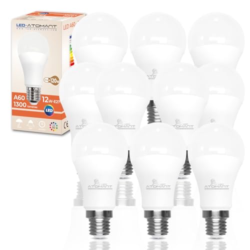 Pack 10x Bombillas LED ATOMANT de 12W, 1300 Lumenes, Equivalente a 120W tradicional