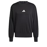 adidas Uomo Essentials FEELCOZY Fleece Sweatshirt, Black/White, L