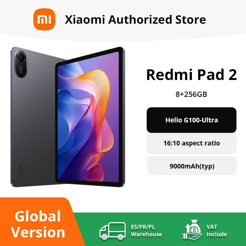 Xiaomi Redmi Pad 2 con pantalla cristalina MediaTek Helio G100-Ultra Mi y batería 9000mAh
