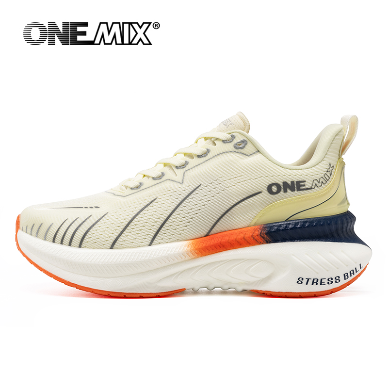 ONEMIX, zapatillas blancas para correr en carretera para hombre