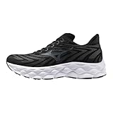 Mizuno Tenis de Correr Wave Sky 8 para Hombre, Negro/Gris metálico, 9 Wide