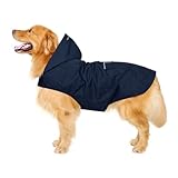 Impermeable para Perros con Capucha y Collar Agujero y Tiras reflectoras seguras, Ultra-Light