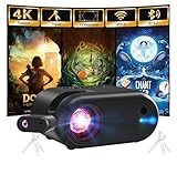 Mini Proyector con Trípode 1080p Soporte WiFi Bluetooth Proyector Portátil Compatible con Smartphone