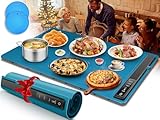 KingSom Bandeja de Calentamiento Eléctrico, Silicona Plegabl Placa Calentadora con 60-100℃