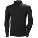 Helly Hansen Hombres Lifa Merino Midweight 1/2 Zip, Negro