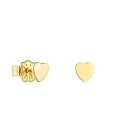 TOUS Pendientes para Mujer con Baño de Oro 18 Kt Sobre Plata y Motivo Corazón, Colección Motivos