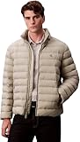 Calvin Klein LS NYLON LT WT HOODED FZ PUFFER - Chaquetas para hombre, KHAKI (Forest Fog), Caqui