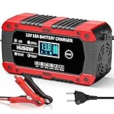 12V10A Cargador de Bateria de Coche，Mantenedor Bateria Moto Inteligente y Funciones