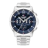 Tommy Hilfiger Reloj Analógico de Cuarzo Multifunción para Hombre con Correa de Acero Inoxidable