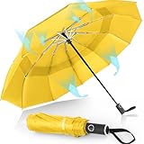 Herreicher Paraguas Plegable Antiviento Hombres Compacto - Resistente al Viento