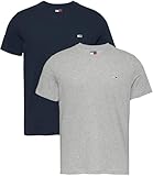 Tommy Jeans Camisetas de Manga Corta Pack de 2 Hombre Xslim Jersey de algodón, Multicolor