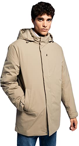 Springfield Chaqueta con capucha, Chaqueta Hombre, Beige (Sand)