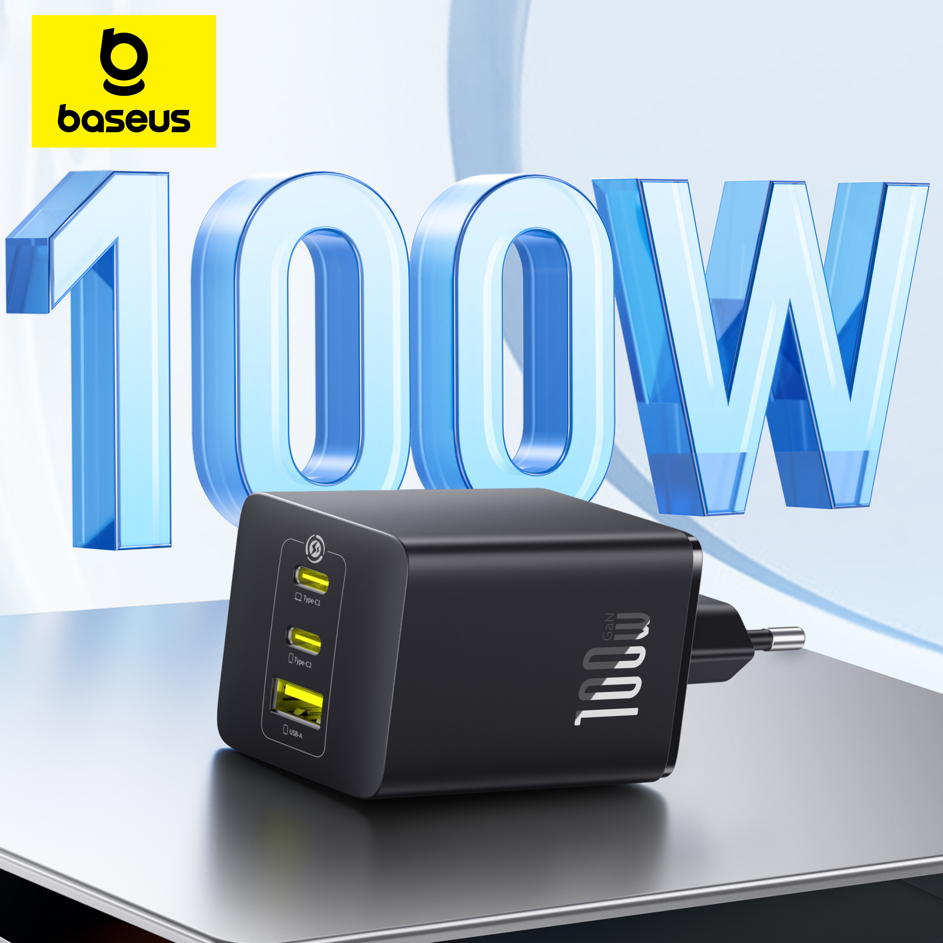 Cargador Baseus 100W GaN - cargador rápido para tabletas, portátiles y móviles