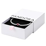 Pandora Timeless Pulsera con corazón de plata ley cristales rojos circonitas cúbicas transparentes