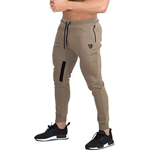 ZENWILL Cremallera Gym Jogger, Pantalon Deporte Malla Transpirable Fitness Hombre