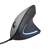 Trust Verto Ratón Vertical, Ratón Ergonómico con Cable USB 1000/1600 dpi, Iluminación LED
