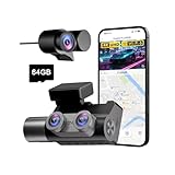 Frvesroe Dashcam 3 Canales para Coche, 4K UHD Delante 170°+ Full HD Trasero 140°+ Interior 140°