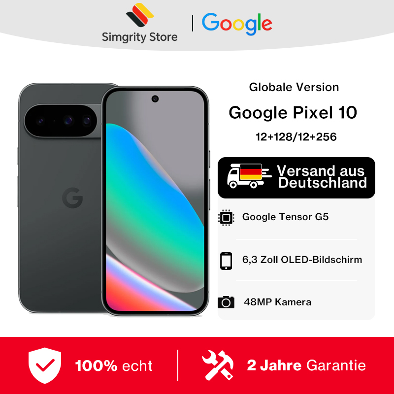 Google Pixel 10 5G, Pantalla de 6.3" 120Hz OLED, cámara de 48MP+13MP, batería de 4970 mAh Android 16