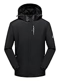 AMZSPORT Hombre Impermeable Chaqueta Cortavientos Ligera y Plegable Transpirable