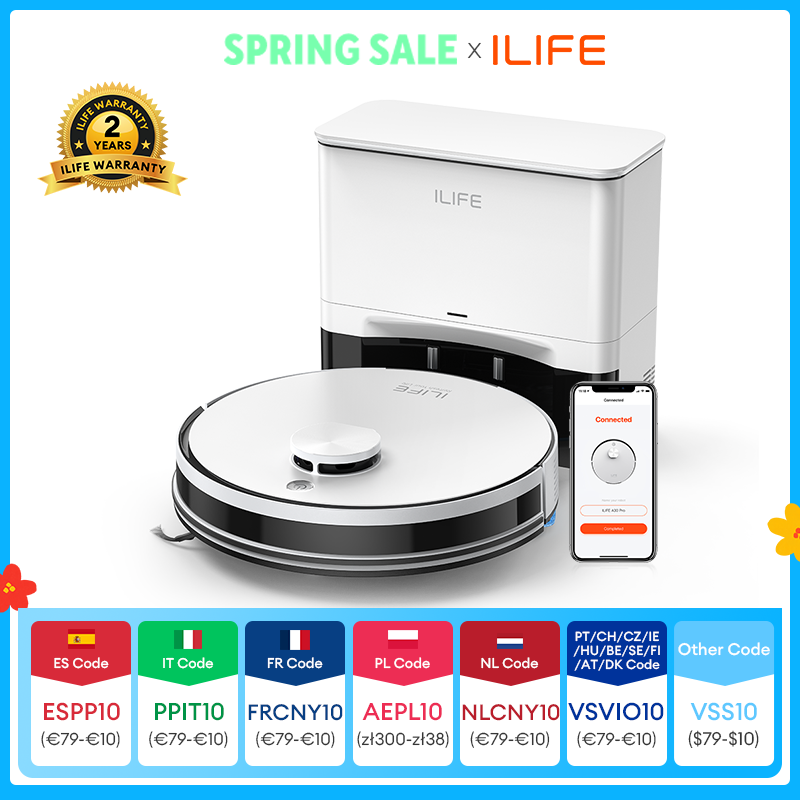 ILIFE-Robot aspirador A30 PRO de succión de 5000Pa