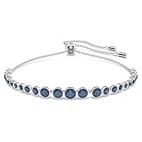 Swarovski Pulsera Imber Emily, Tallas redondas combinadas, Azul, Baño de rodio
