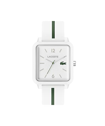 Lacoste Reloj Analógico de Cuarzo para Hombre Studio con Correa de Silicona Blanca