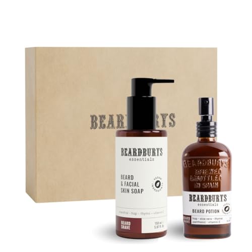 Essentials Skincare - Pack Cuidado Barba Hombre Diario Limpiador Barba y Cara + Acondicionador Barba