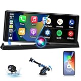 Carplay Android Auto Inalambrico, Universal Pantalla Táctil de 10,26 Pulgadas Cámara de Marcha Atrás