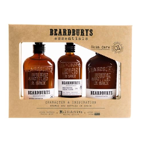 Beardburys Essentials Skincare | Pack Rutina Facial para Hombre. Kit de Crema Hidratante Rostro