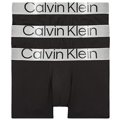 Calvin Klein Pack de 3 Calzoncillos Bóxer para Hombre Algodón Elástico, Negro
