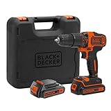 BLACK+DECKER Taladro percutor sin cable 18V, 2 baterías 1,5Ah, cargador 400mA