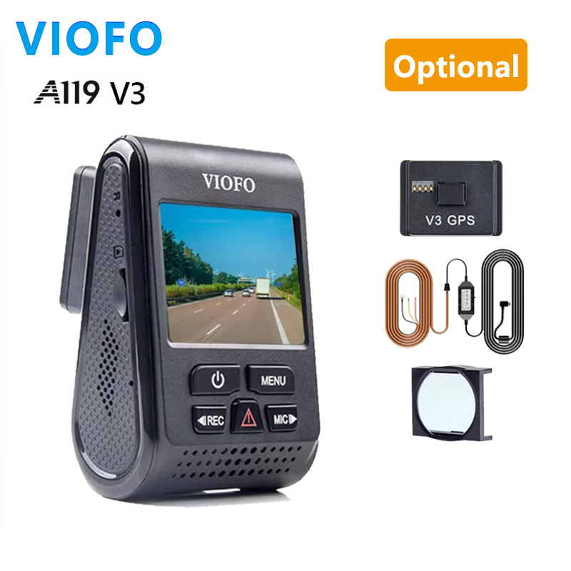 VIOFO A119 V3 2K modo de estacionamiento, lente G-Sensor, DVR Super, visión nocturna, Quad HD, GPS