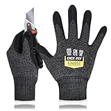 DEX FIT Guantes Anticortes de Nivel 5 Cru553, Ajuste Cómodo Elástico 3D, Buen Agarre